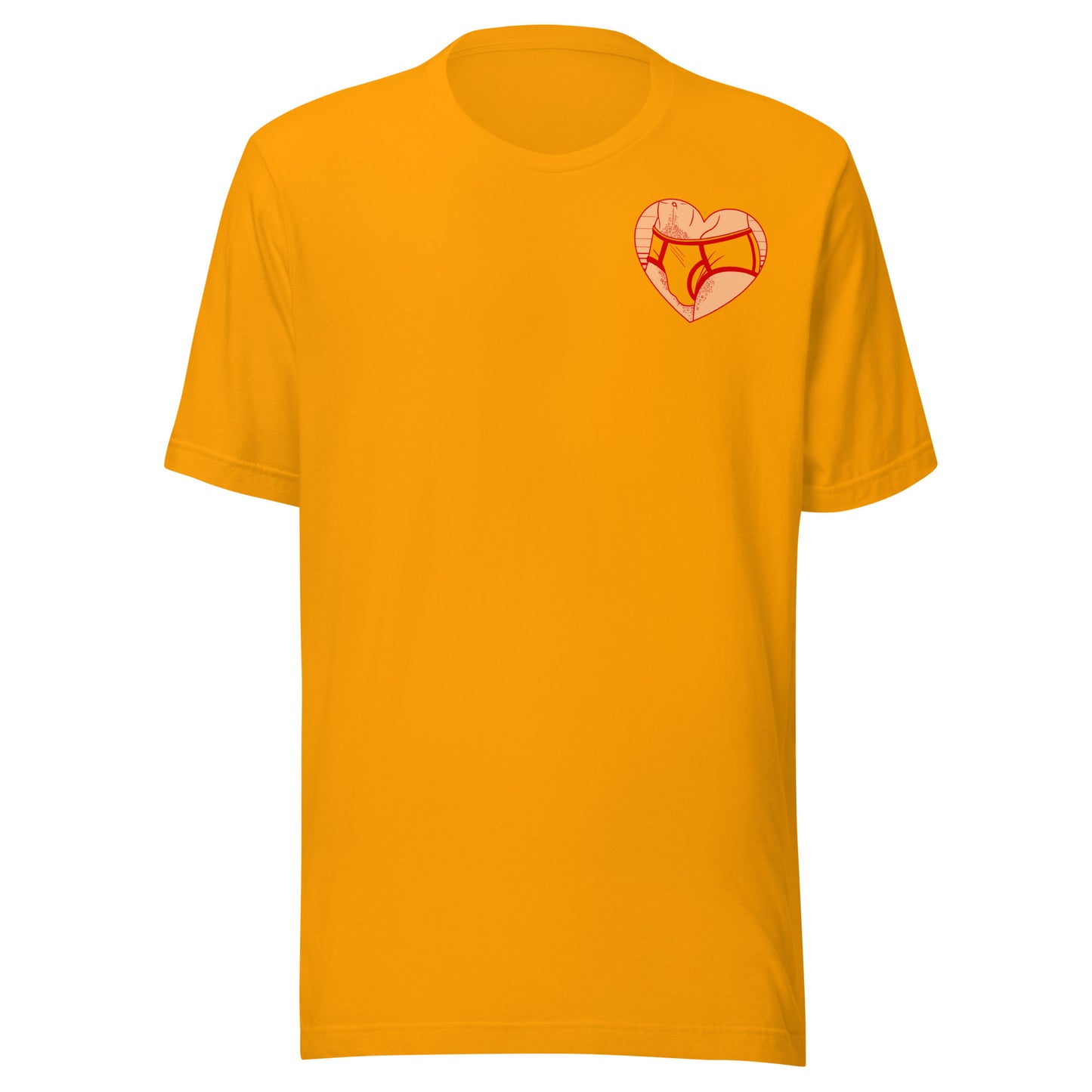 Manties - simple red and peach pocket print Unisex t-shirt