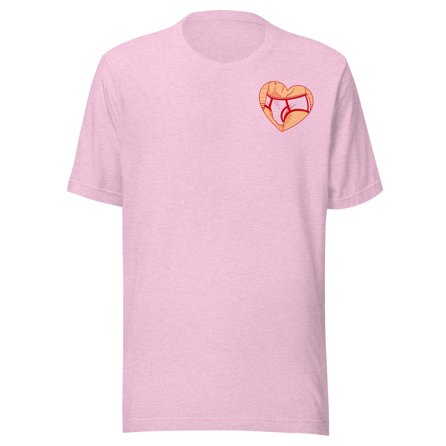 Manties - simple red and peach pocket print Unisex t-shirt