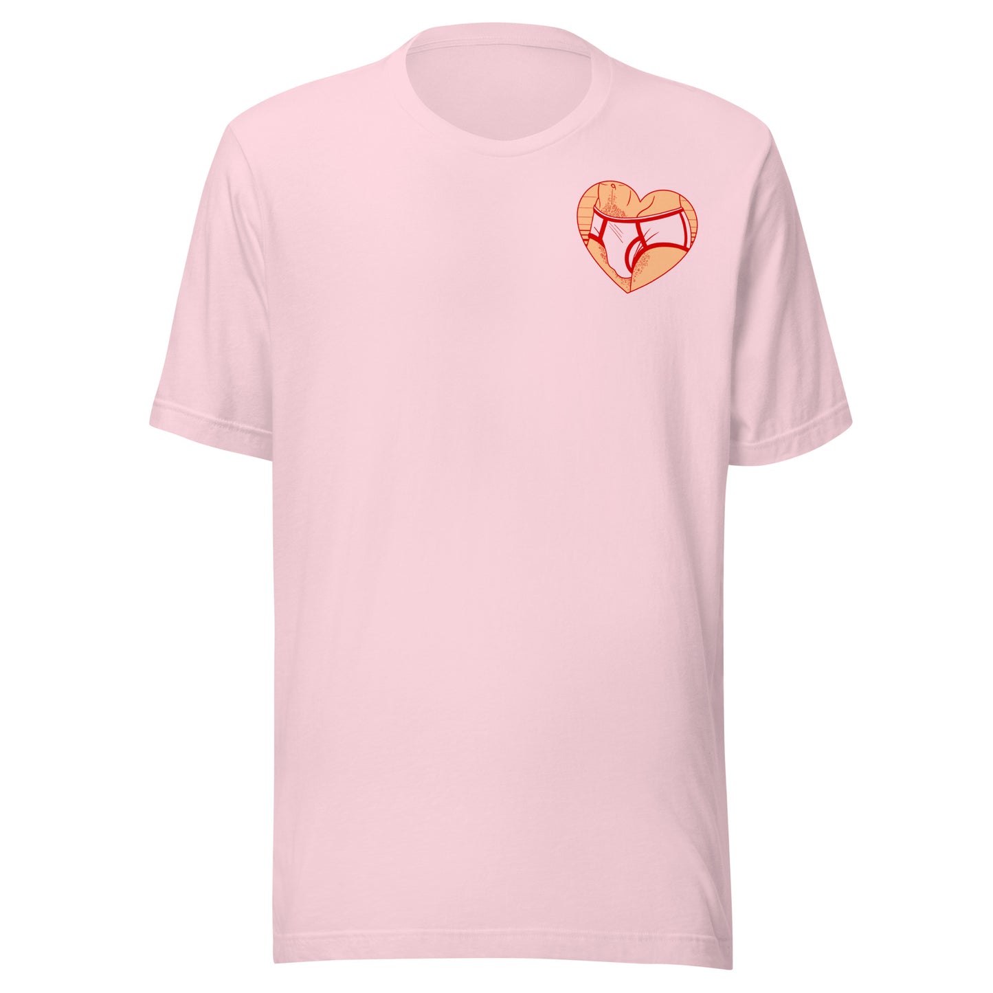Manties - simple red and peach pocket print Unisex t-shirt