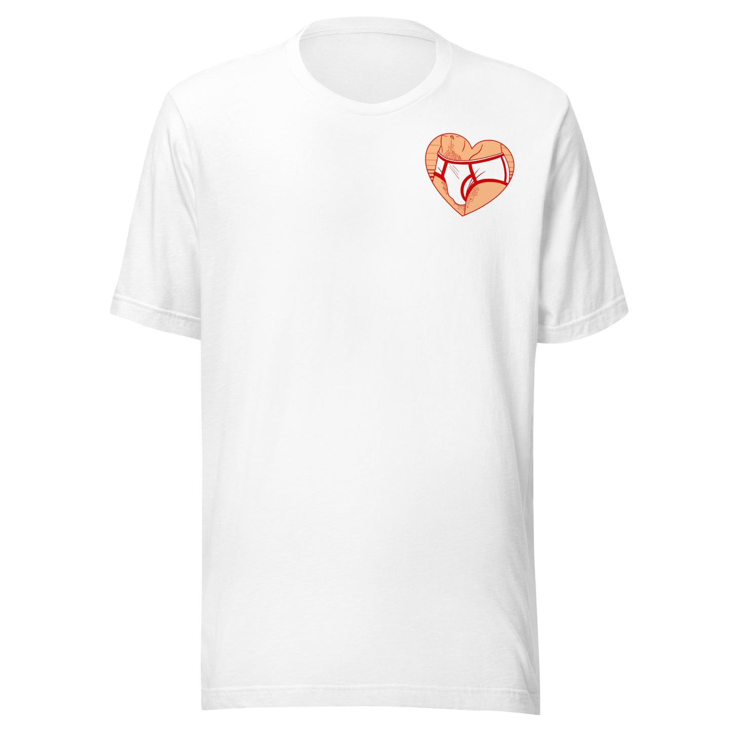 Manties - simple red and peach pocket print Unisex t-shirt