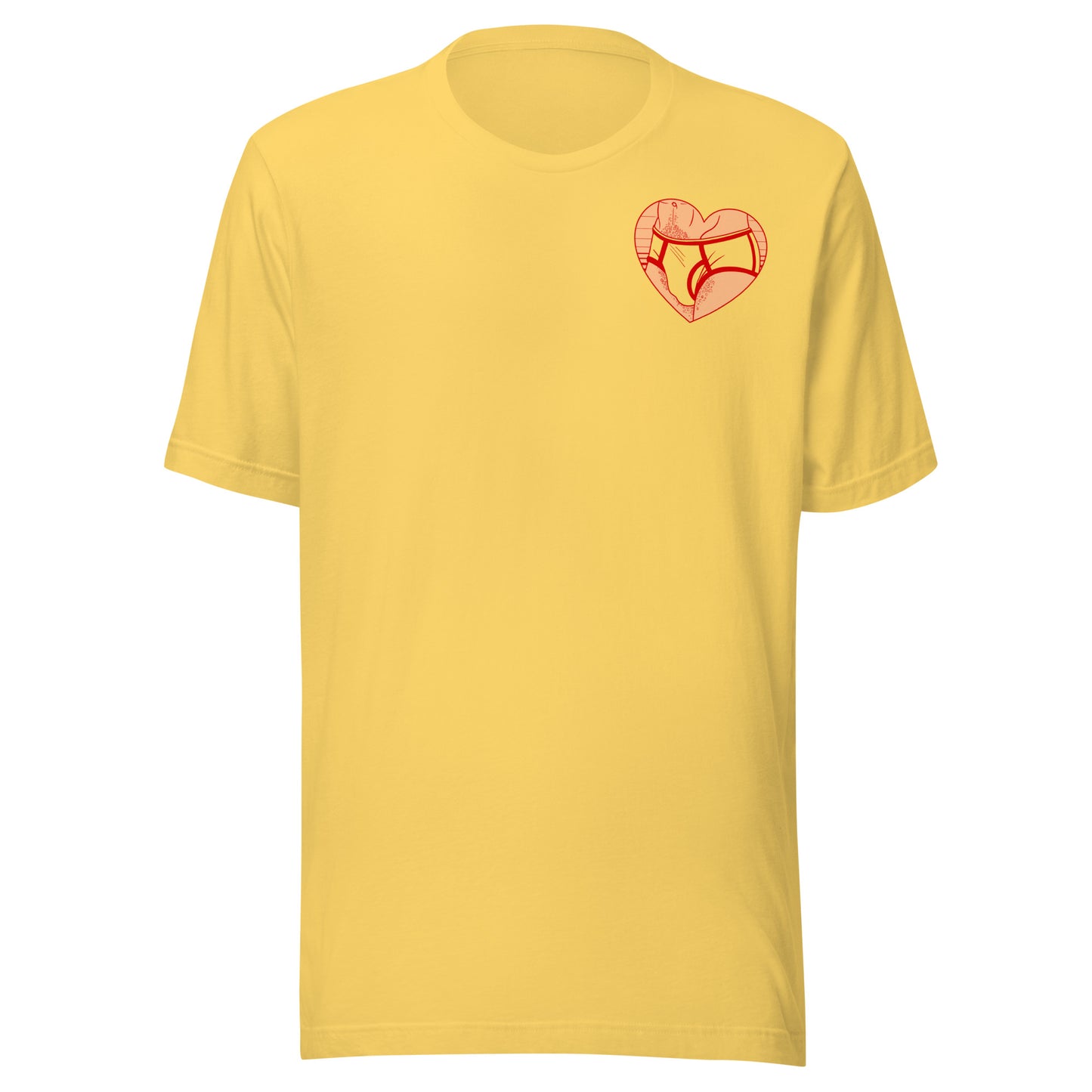 Manties - simple red and peach pocket print Unisex t-shirt
